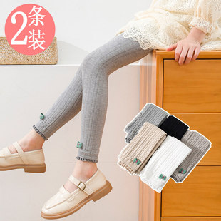 纯棉中厚宝宝连体袜子外穿洋气九分儿童连裤 袜 春秋薄款 女童打底裤