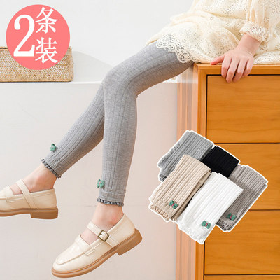女童打底裤春秋薄款纯棉中厚宝宝