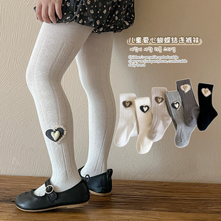 小童大屁屁宝宝爱心儿童连裤 袜洋气外穿袜 女童打底裤 2026春秋新款