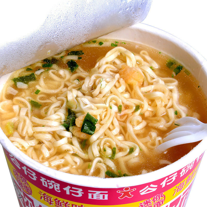 公仔碗仔面海鲜味34g迷你方便面 小碗泡面车仔面杯面 充饥汤面