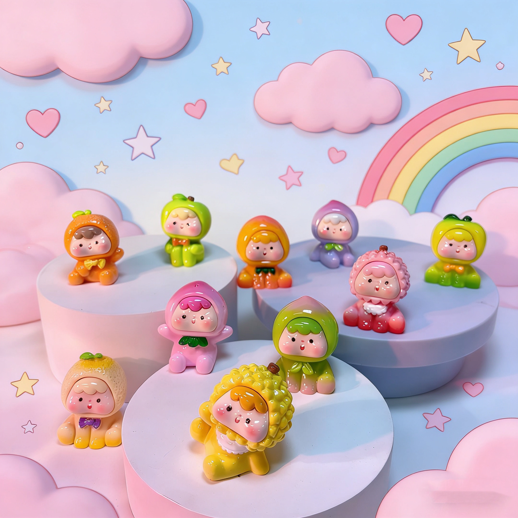 【水果崽崽】9色一组色桌面摆件,家居饰品,流水摆件,淘宝优惠券,粉丝福利购,淘宝优惠卷