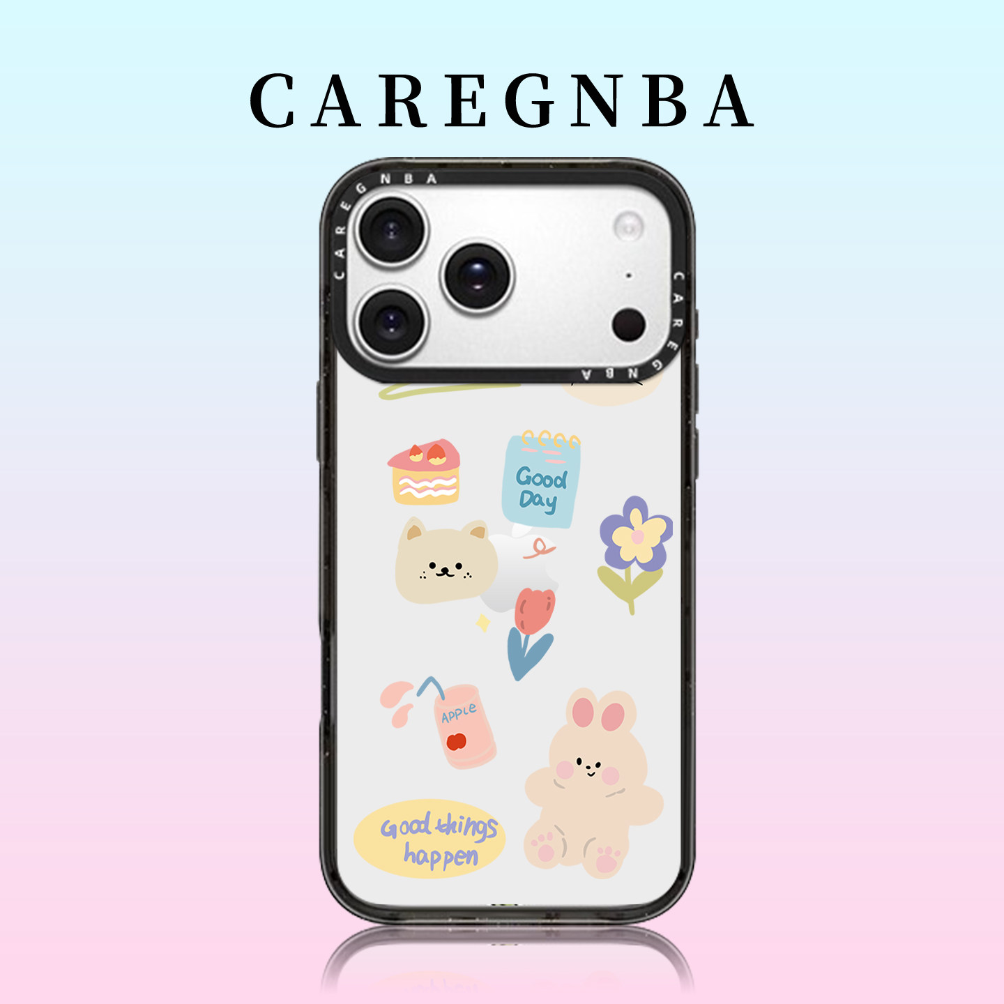 CAREGNBA可爱ins风猫咪适用iPhone17ProMax手机壳苹果16plus高级感15pro亚克力14全包ai键13防摔12网红11女生