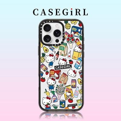 CASEGIRLKitty猫贴纸适用苹果17ProMax手机壳美乐蒂iPhone15pro磁吸14plus13全包ai键12防摔11创意16女x