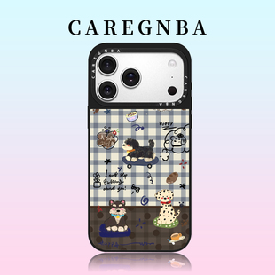 CAREGNBA联名复古小狗适用苹果17ProMax手机壳新款iPhone16pro巨好看15plus可爱14拍照键全包12防摔11创意13