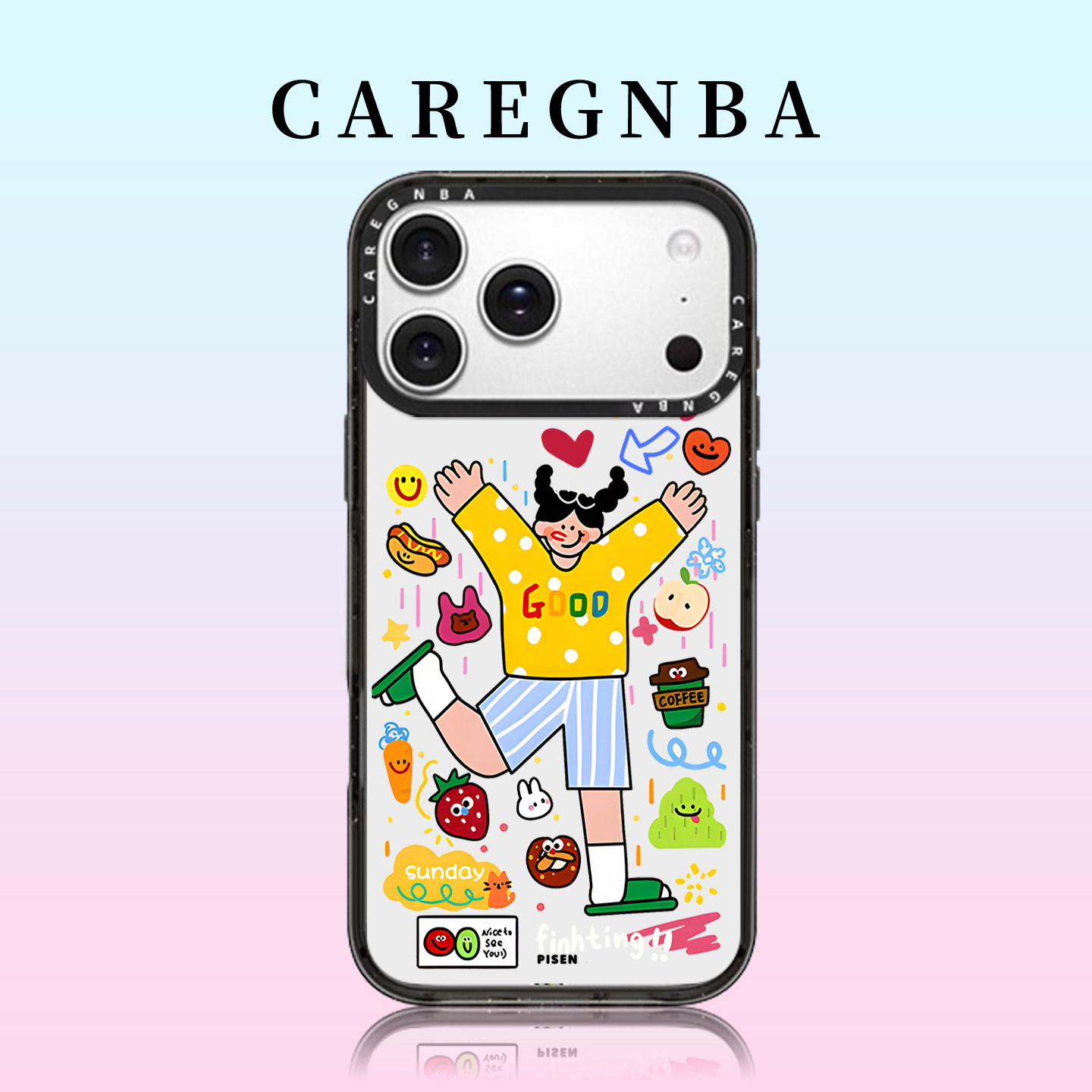 CAREGNBA联名多巴胺好运女孩适用苹果17ProMax手机壳新款iPhone16pro好看15plus可爱14高级感12防摔11创意13