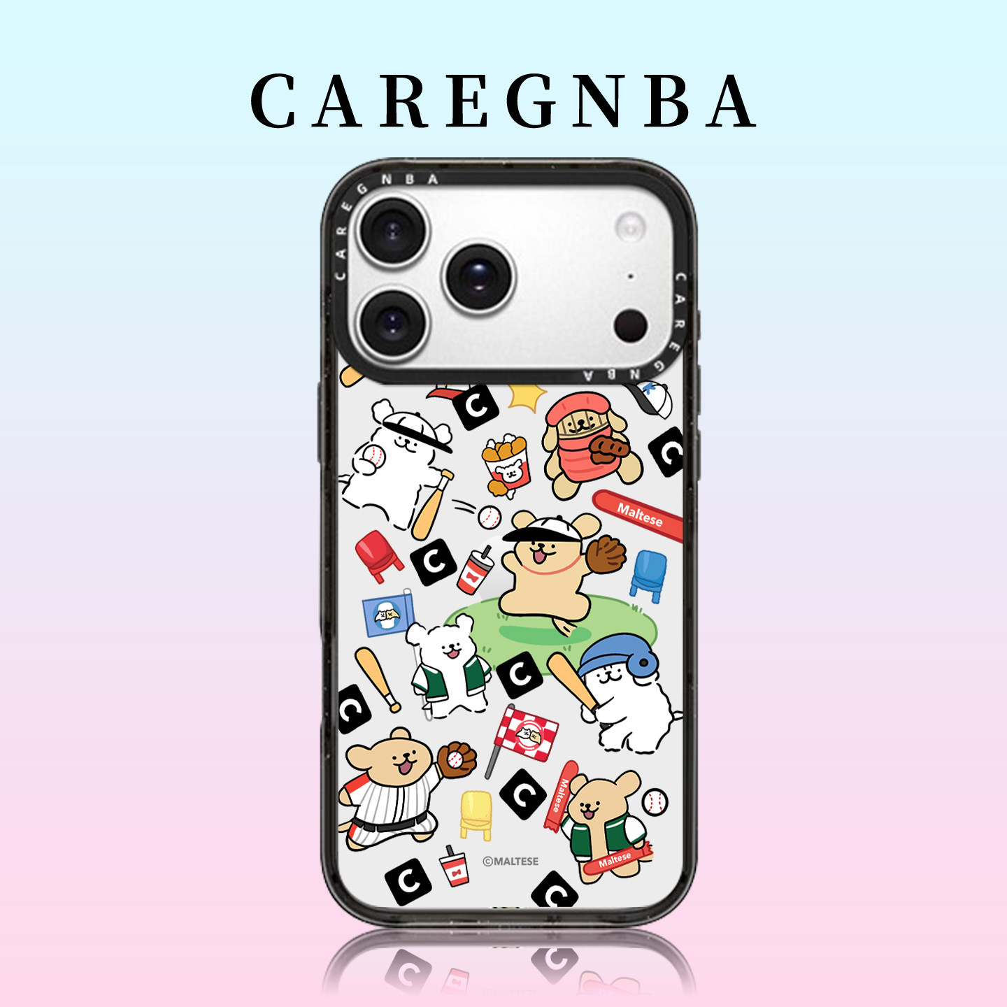 CAREGNBA线条小狗主题适用苹果17ProMax手机壳新款iPhone16pro趣味棒球15plus14全包ai键12防摔11可爱13创意