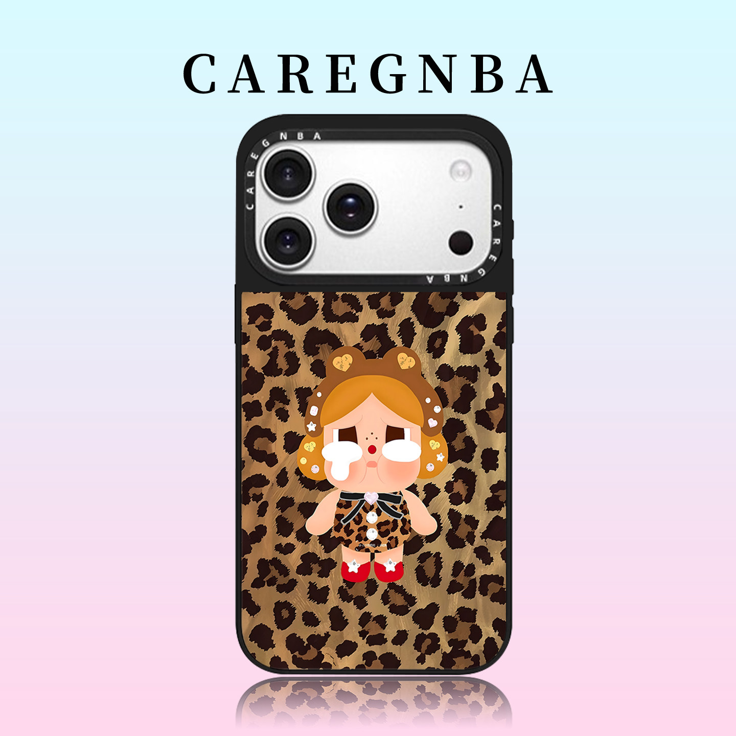 CAREGNBA联名豹纹泡泡玛特适用苹果17ProMax手机壳新款iPhone16pro巨好看15plus可爱14高级感12防摔11创意13