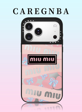 CAREGNBA联名MIUMIU粉色适用iPhone17ProMax手机壳苹果16plus透明15pro亚克力14全包13防摔12网红11明星女款