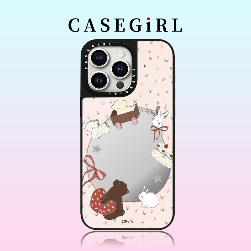 CASEGIRL联名Roria甜心火车适用iPhone16ProMax手机壳苹果14plus透明15pro亚克力13全包12防摔11网红XR女磁吸