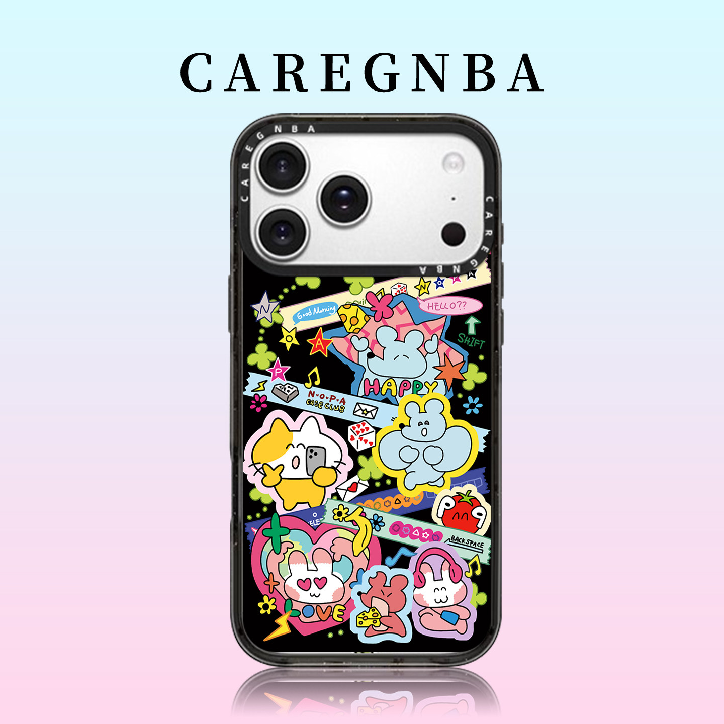 CAREGNBA鼠鼠手账贴纸系列适用苹果17ProMax手机壳新款iPhone16pro高级感15plus小众14卡通13超好看12女11XR