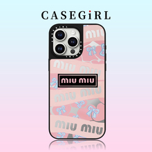 CASEGIRL联名MIUMIU粉色适用iPhone16ProMax手机壳苹果14plus透明15pro亚克力13全包12防摔11网红XR明星女款