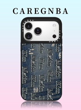 CAREGNBA复古满印英文牛仔系列适用苹果17ProMax手机壳新款iPhone16pro情侣15plus高级感1413防摔12女11X小众
