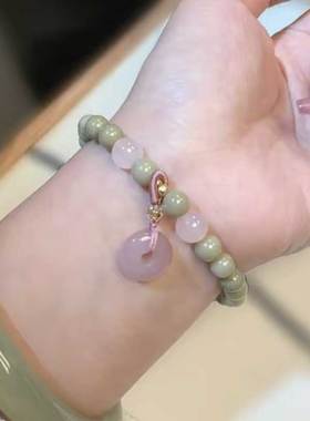 阿拉善春夏牛油果绿色小众手串女