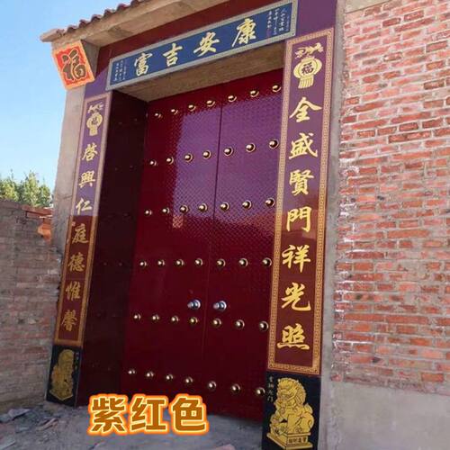 铁红紫红枣红色铁门木门