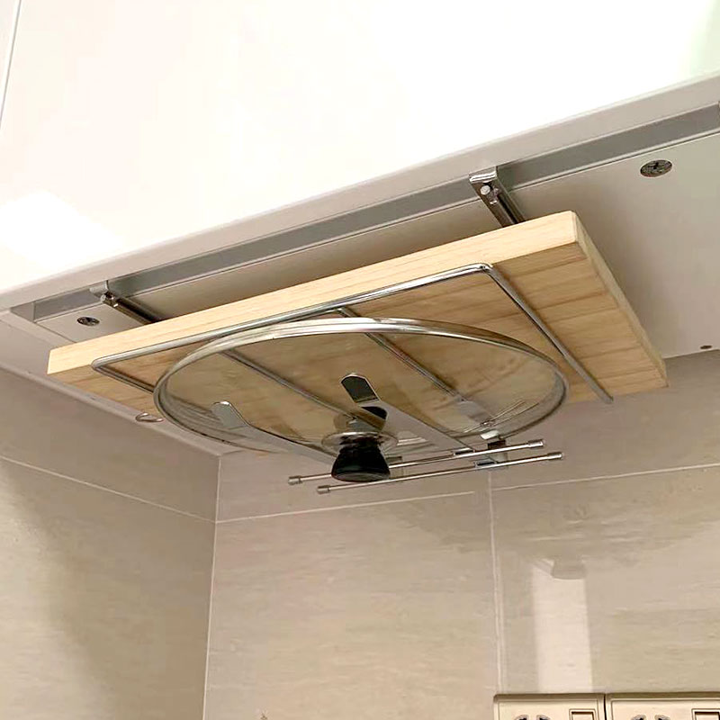 免打孔砧板架不锈钢厨房吊柜悬挂式放锅盖架案板置物架菜板收纳架