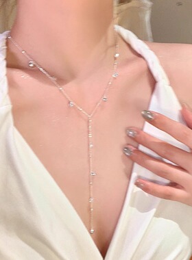 法式超闪小铃铛流苏项链女高级感