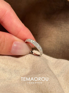 S925纯银满天星闪钻戒指女高级感