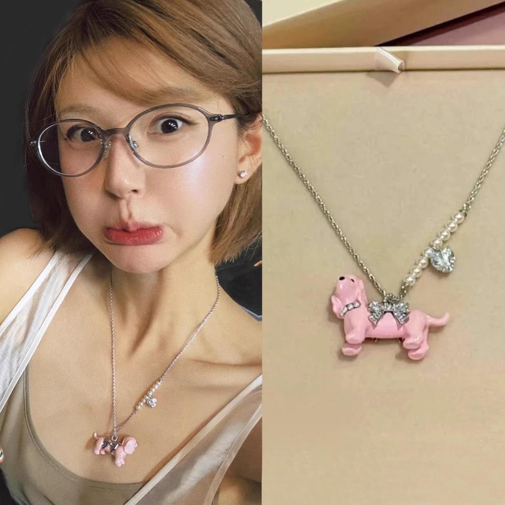 赵露思同款小狗项链女小众锁骨链