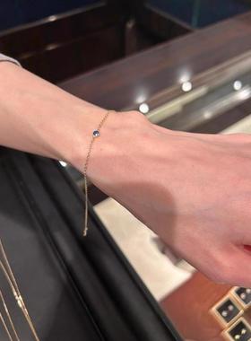 极细款仿红宝石蛇骨金色手链叠戴