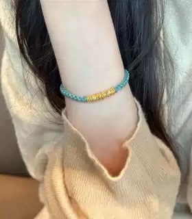 新中式蓝金色盘缠编织手绳女轻奢小众精致高级感手链气质百搭手饰
