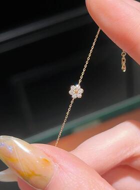 极细款超闪六瓣花手链女2025新款