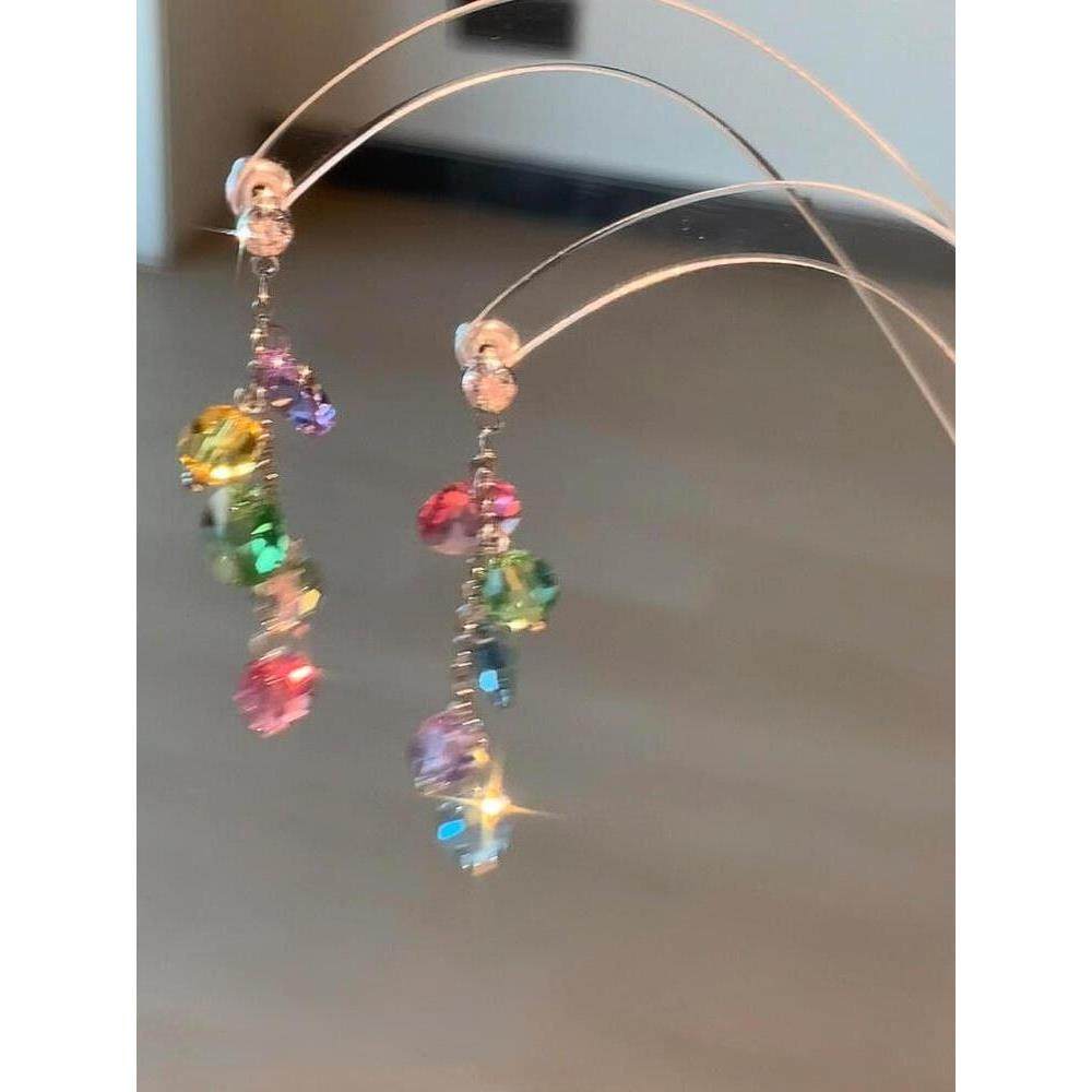 多巴胺彩色闪钻流苏耳环2025新款爆款高级感耳钉精致气质耳饰百搭,饰品/流行首饰/时尚饰品新,耳环,淘宝优惠券,粉丝福利购,淘宝优惠卷