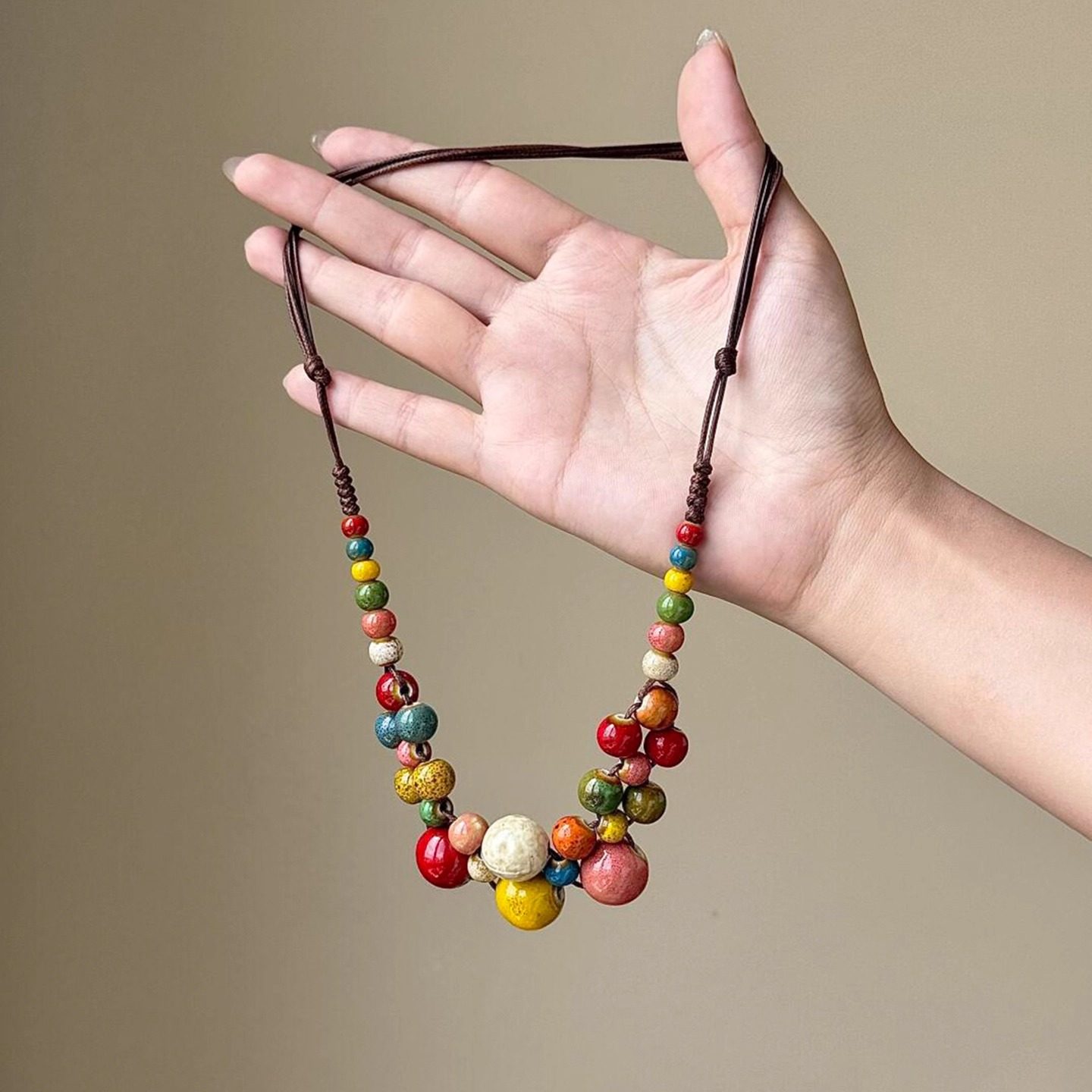 S925纯银多巴胺彩珠项链波西米亚度假风女2025新款夏日配饰锁骨链,饰品/流行首饰/时尚饰品新,项链,淘宝优惠券,粉丝福利购,淘宝优惠卷