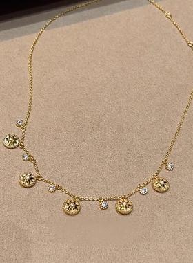 S925纯银轻奢八芒星盘项链高级感