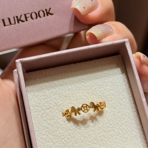 金色木马铜钱戒指女款可调节小众