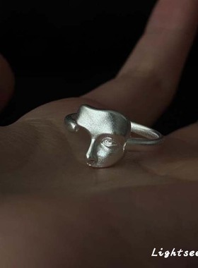 S925纯银假面戒指高级感精致小众