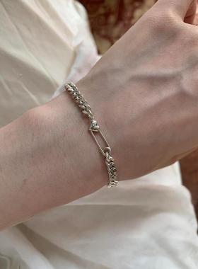 千金感爱心别针手链女款轻奢小众