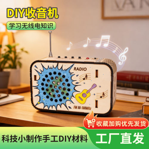 STEM科学实验材料 DIY收音机手工套件 适合小学生物理实验玩具