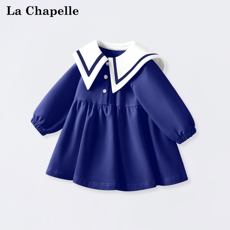 拉夏贝尔童装女童连衣裙儿童裙子学院春装宝宝小童潮搭甜美公主范