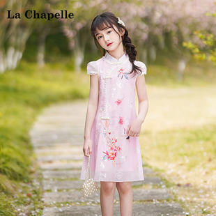 2023新款 女孩中国风连衣裙儿童夏装 旗袍女童夏季 拉夏贝尔童装 裙子