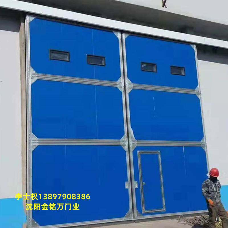 厂家工业车间厂房仓库平开门推拉门防盗手动工业推拉门