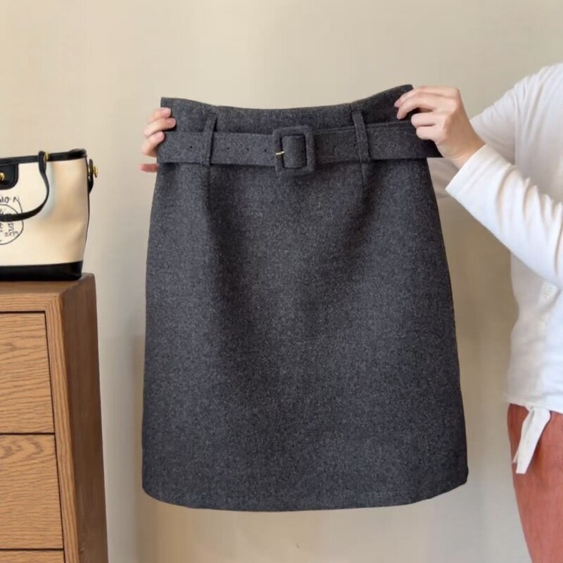 冬季新款加厚毛呢半身裙ins韩版时髦高级感遮肉显瘦中长裙五分裙,女装/女士精品,半身裙,淘宝优惠券,粉丝福利购,淘宝优惠卷