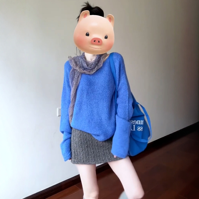 法式文艺复古设计感麻花针织短裙女秋冬季高腰显瘦a字包臀半身裙