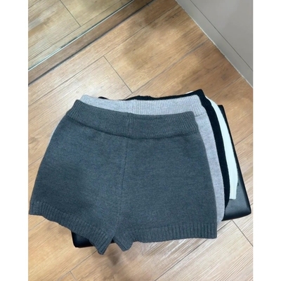 miu系保暖百搭针织短裤毛线裤子