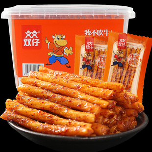 双仔牛筋传说素牛筋豆筋经典麻辣牛板筋辣条追剧解馋休闲零食小吃