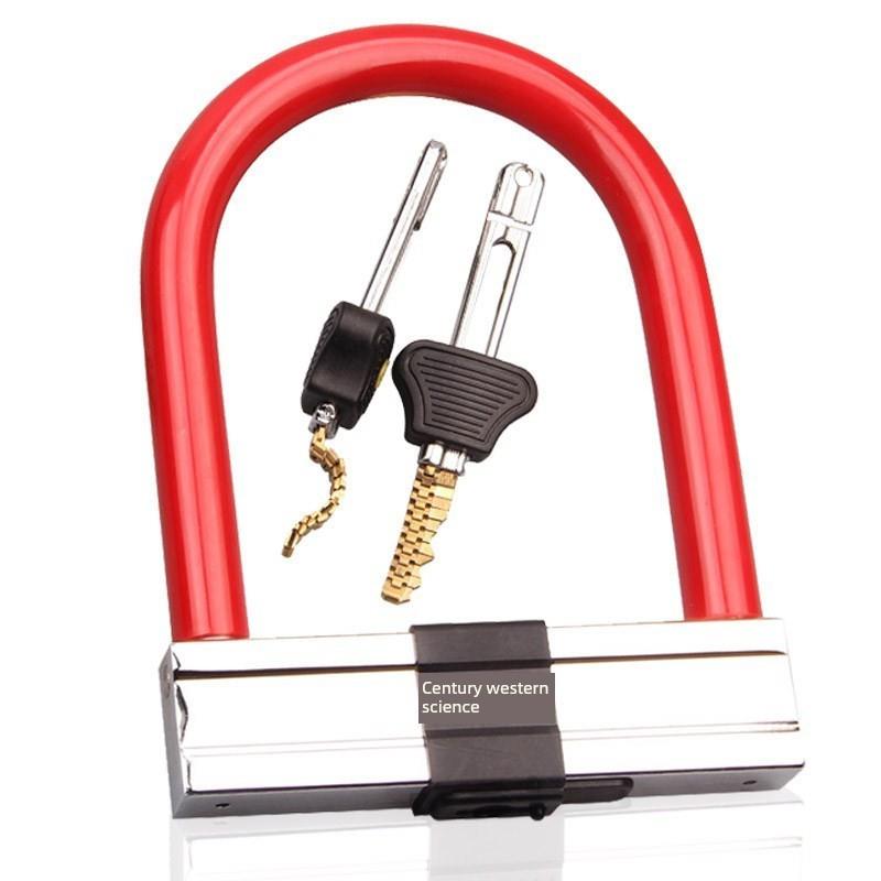 世纪喜可防20吨液压剪切u型软钥匙电动车锁摩托车锁超级b级锁芯防