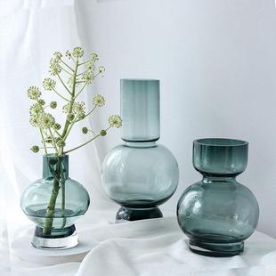 现代居家彩色玻璃花瓶北欧风玄关水培台面插花客厅餐桌卧室装饰品