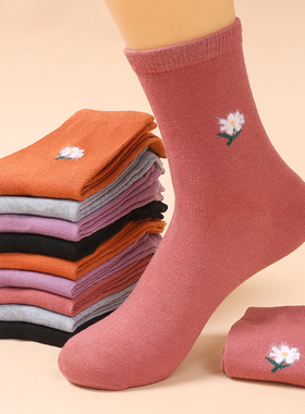 浙江诸暨袜子大唐女棉潮不臭脚加厚中筒秋冬纯棉辽宁辽阳辽源义乌