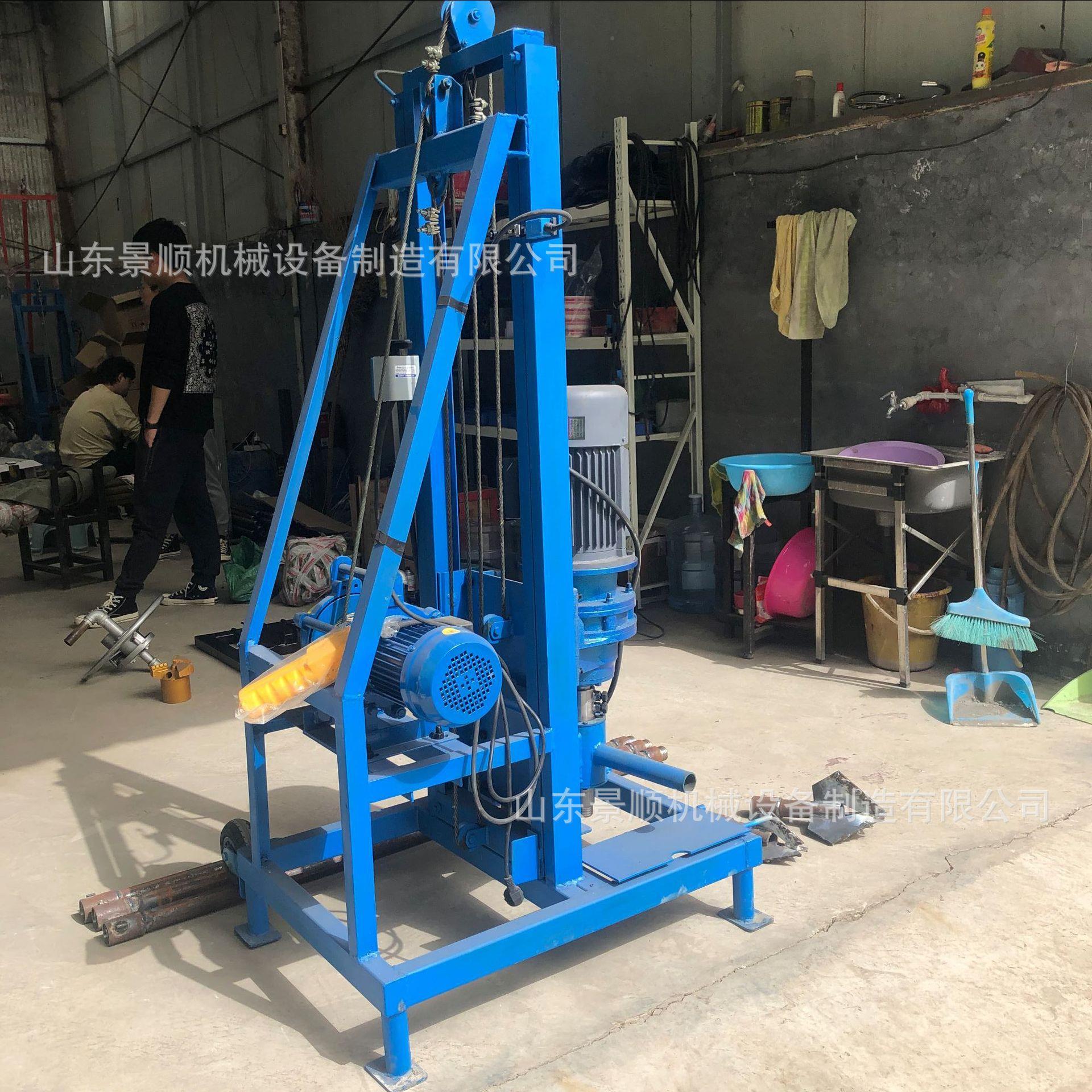 220V电钻动JS-100打井机 农村打井型便携式井钻机 家用取水伸缩小