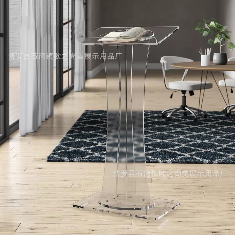 咨亚克力SHBR069高档演透讲台接待台明迎宾台发言仪台主持台司台