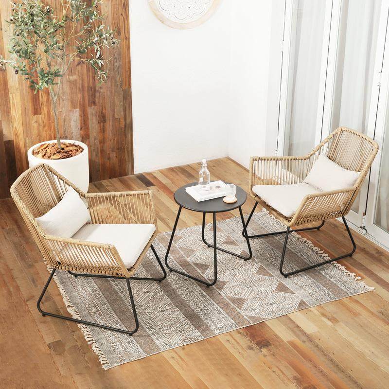 定北欧网红户外晒桌椅淋三件套阳台民特里尔桌宿藤编桌椅防制花园,商业/办公家具,商用藤编家具,淘宝优惠券,粉丝福利购,淘宝优惠卷