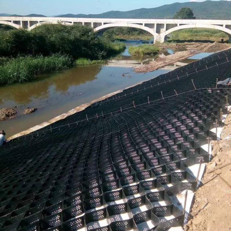 家直供厂AREhpe土简工格室 施d工单伸缩自如堤坝加固蜂巢土工格室