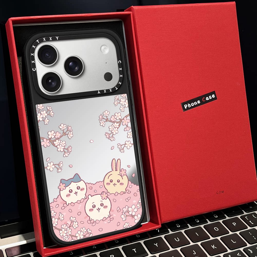 【C家】樱花飘落雏吉伊卡哇磁吸MagSafe适用苹果17/16proMax手机壳iPhone15防摔16pro保护套13/14p镜面17Air
