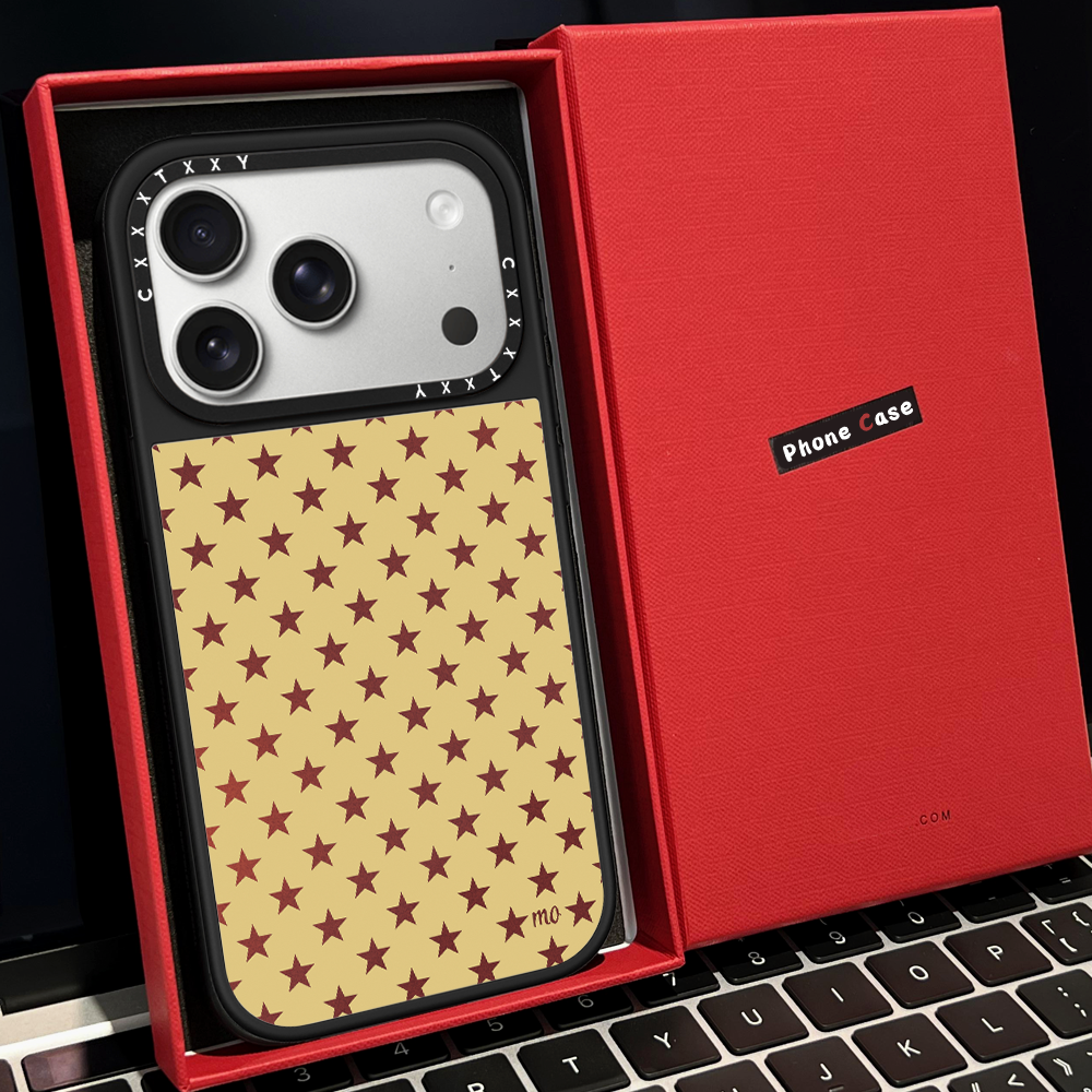 【C家】波点牛仔纹黄底红五角星磁吸MagSafe适用苹果17/16proMax手机壳iPhone15防摔16pro保护套13/14镜面Air