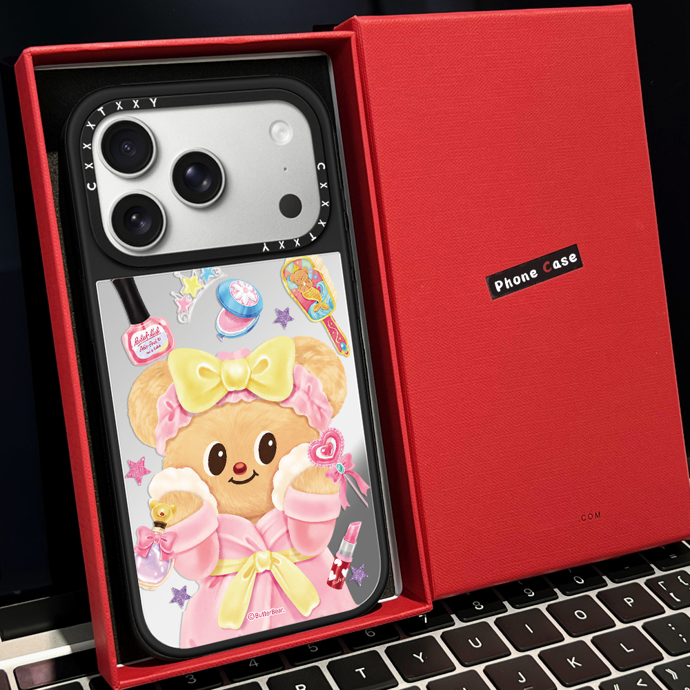 【C家】联名黄油小熊美妆少女心磁吸MagSafe适用苹果17/16proMax手机壳iPhone15防摔16pro保护套13/14镜面Air