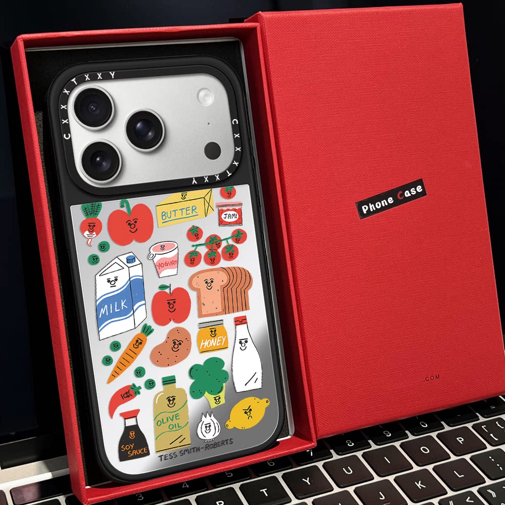 【C家】联名表情水果集合格子磁吸MagSafe适用苹果17/16proMax手机壳iPhone15防摔16pro保护套13/14镜面17Air